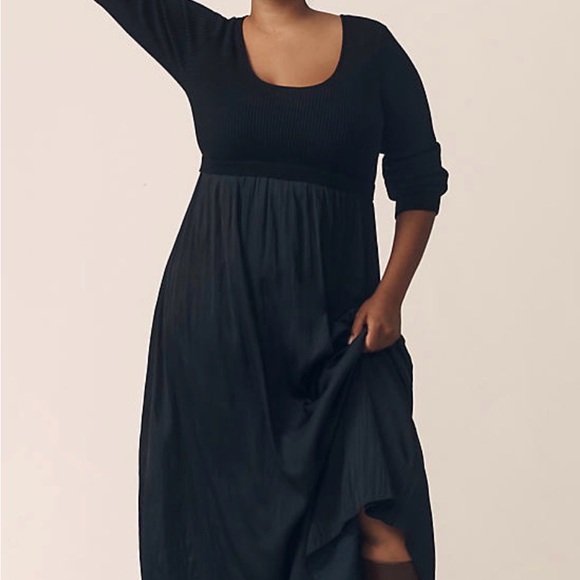 Anthropologie Black Long Sleeve Dress - Picture 2 of 3